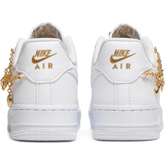 Nike Air Force 1 Lucky Charm | Elegant White Sneakers with Gold Accents